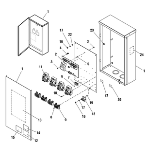 Power Management System - Hinged Enclosure Diagram and Parts List for 071035-01  Briggs and Stratton Generator